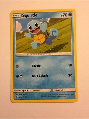 Vintage Pokemon Card Sun and Moon Team Up 023 Squirtle
